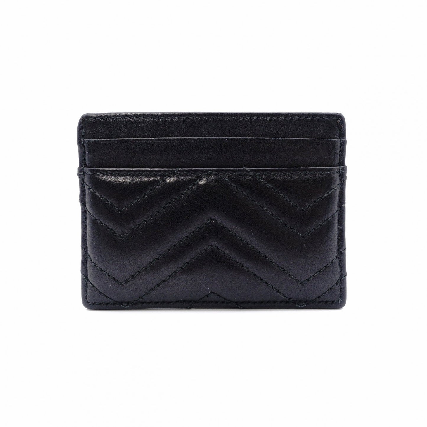 GUCCI Marmont Card Case Leather Black Men's