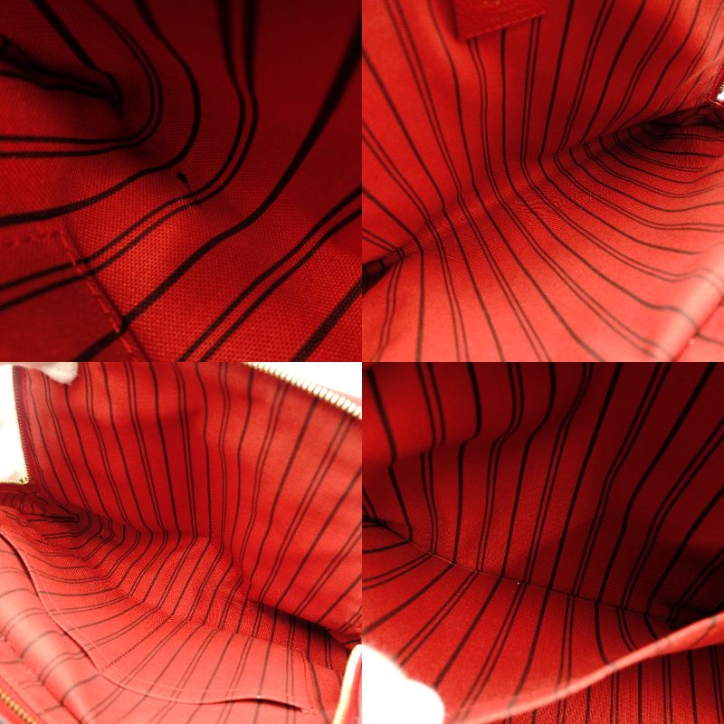 LOUIS VUITTON Marre MM Monogram Implant Handbag Red Leather Gold Hardware 7-10-195