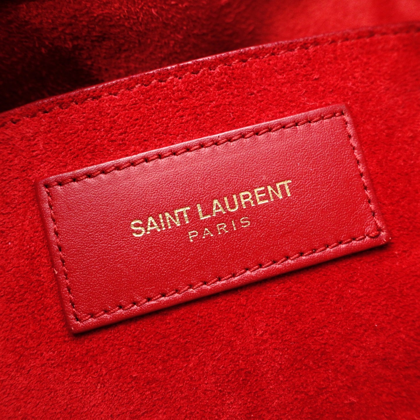 SAINT LAURENT Emmanuel 2-Way Shoulder Bag, Leather, Red, Women's