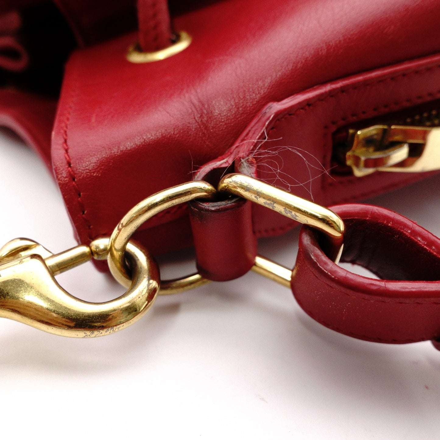 SAINT LAURENT Emmanuel 2-Way Shoulder Bag, Leather, Red, Women's