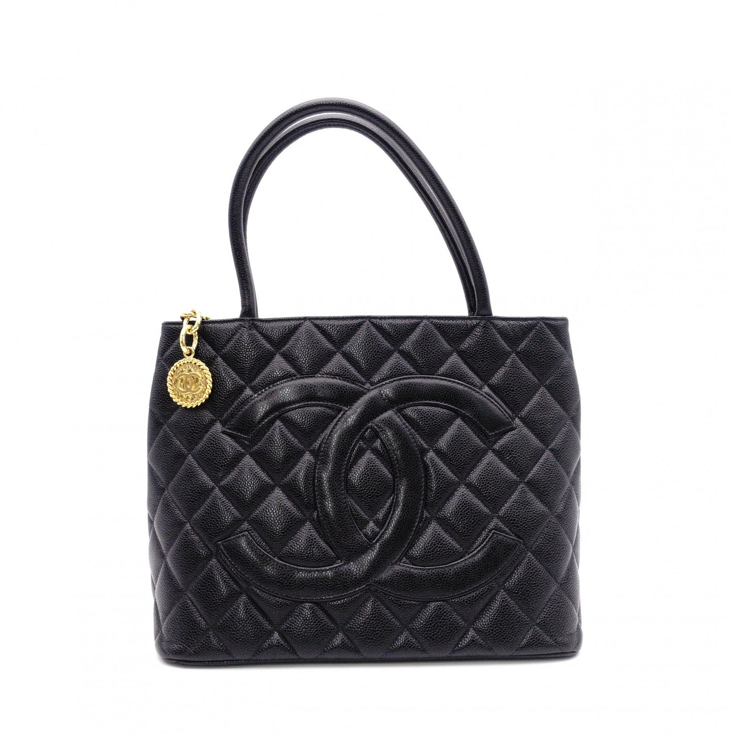 CHANEL Tote, Tote Bag, Leather, Black, Gold Hardware, Shoulder Strap, Vintage