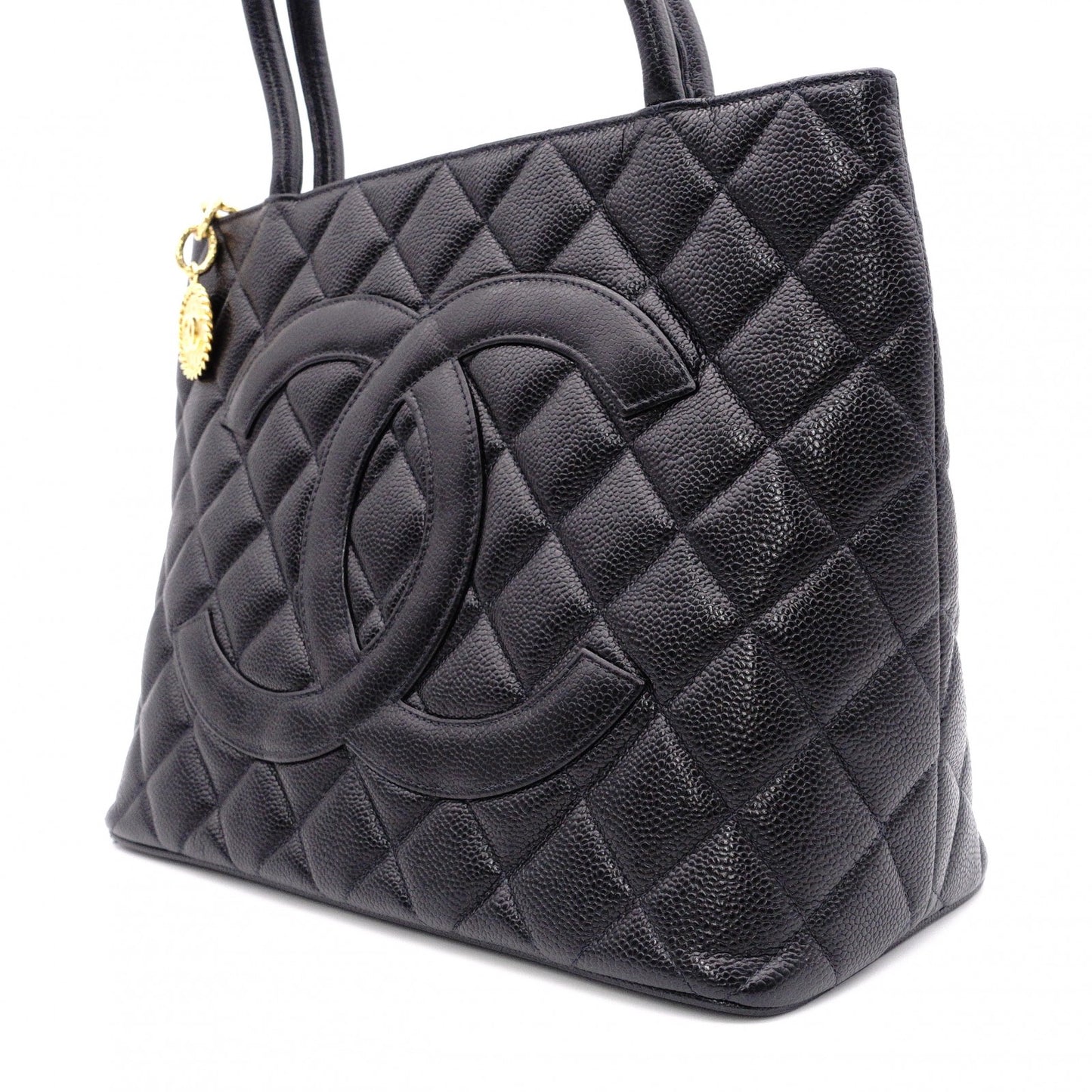 CHANEL Tote, Tote Bag, Leather, Black, Gold Hardware, Shoulder Strap, Vintage