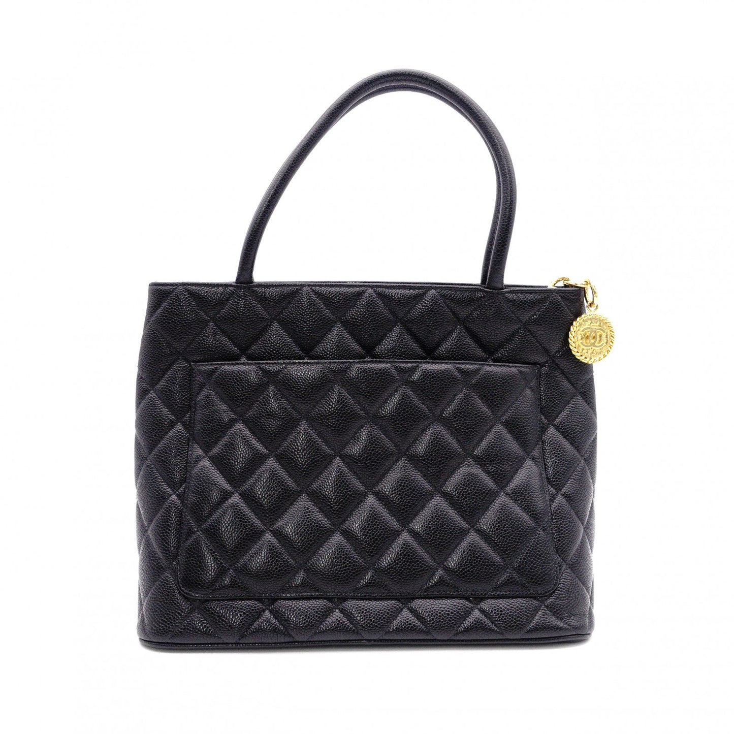 CHANEL Tote, Tote Bag, Leather, Black, Gold Hardware, Shoulder Strap, Vintage