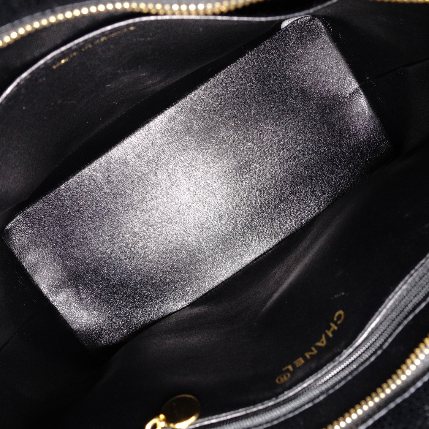 CHANEL Tote, Tote Bag, Leather, Black, Gold Hardware, Shoulder Strap, Vintage