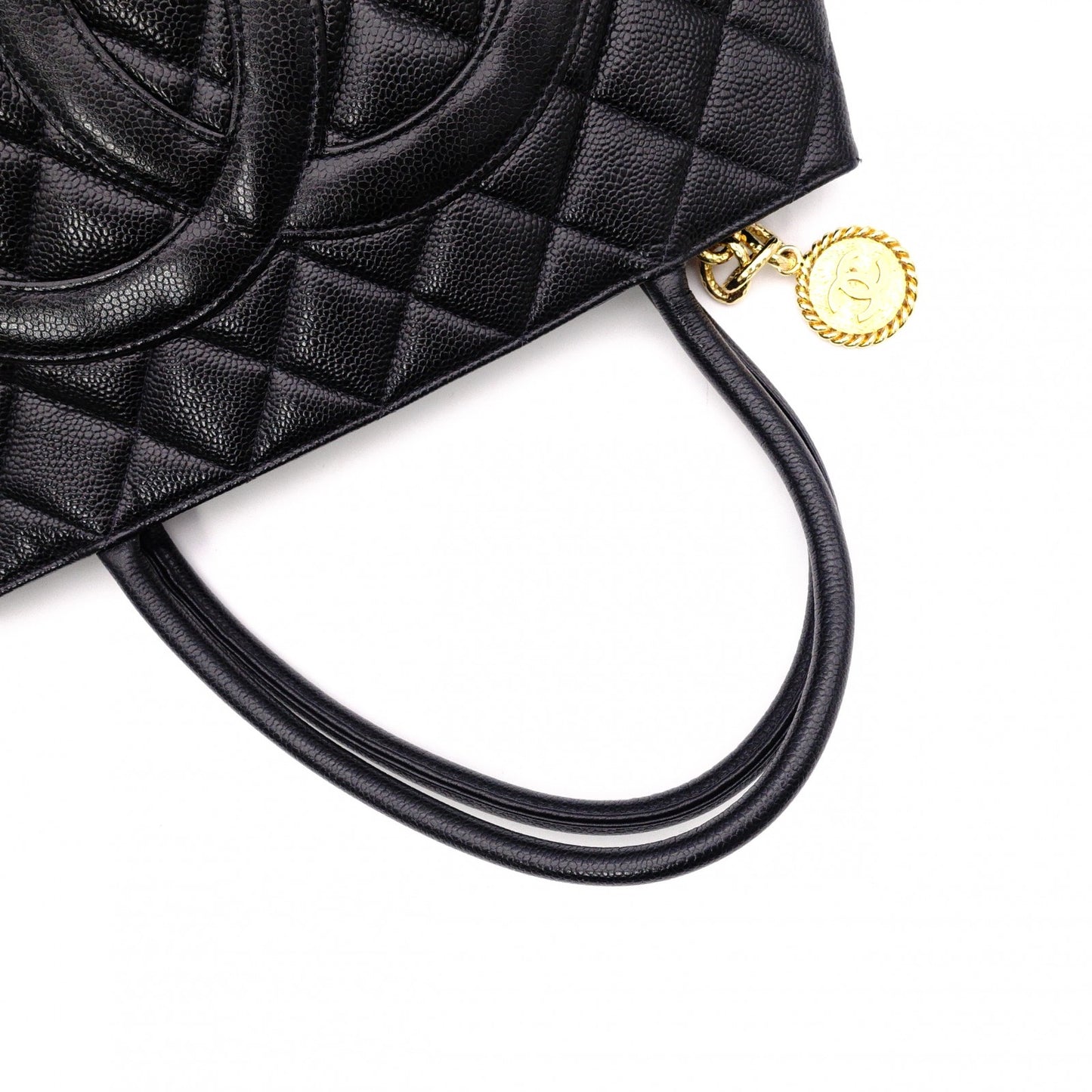 CHANEL Tote, Tote Bag, Leather, Black, Gold Hardware, Shoulder Strap, Vintage