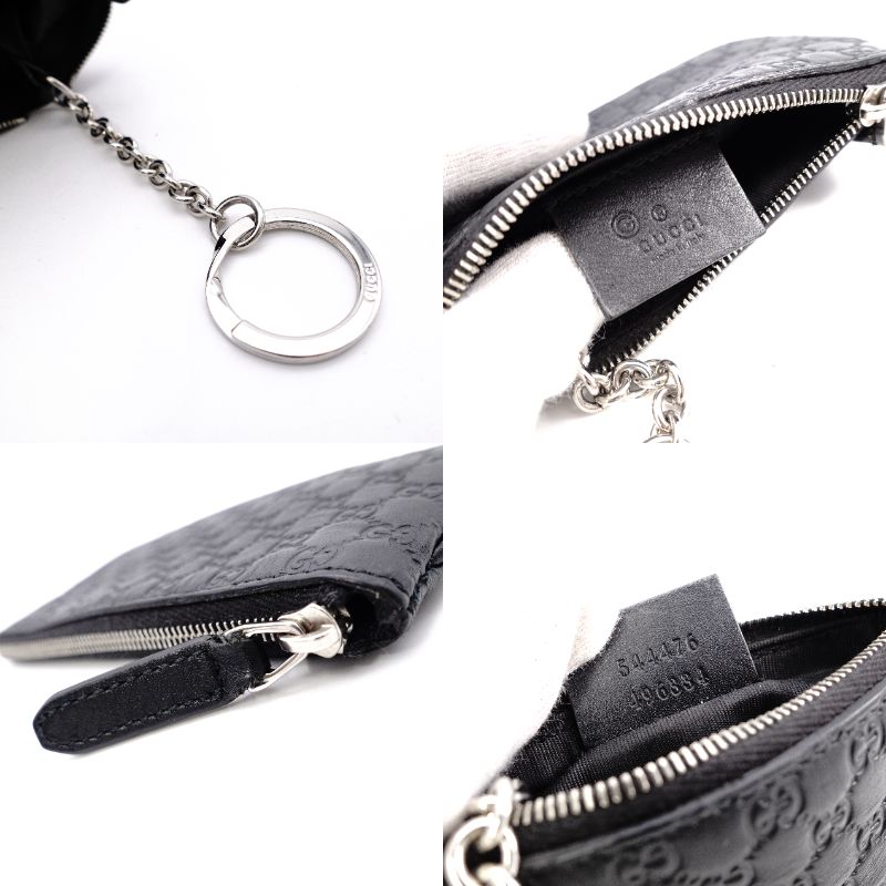 Gucci Shima Coin Case Leather Black Men's