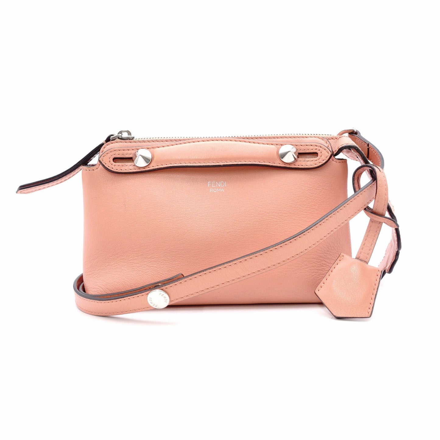 FENDI By the Way Handbag Leather Coral Pink 2-Way