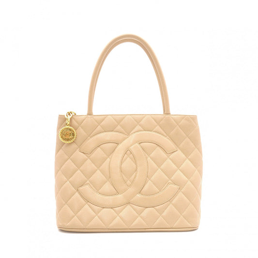 CHANEL Tote, Tote Bag, Leather, Beige, Gold Hardware, Shoulder Strap
