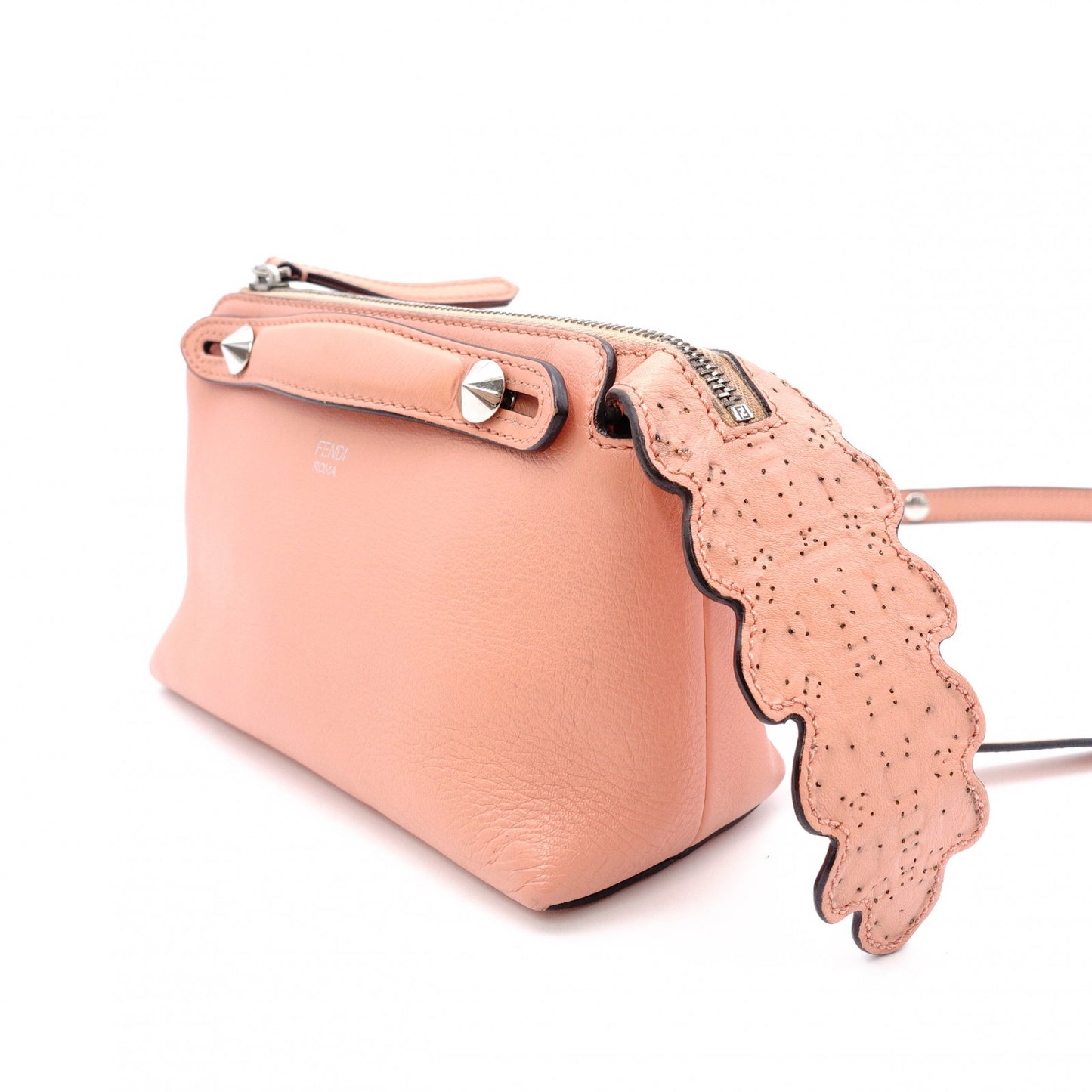 FENDI By the Way Handbag Leather Coral Pink 2-Way