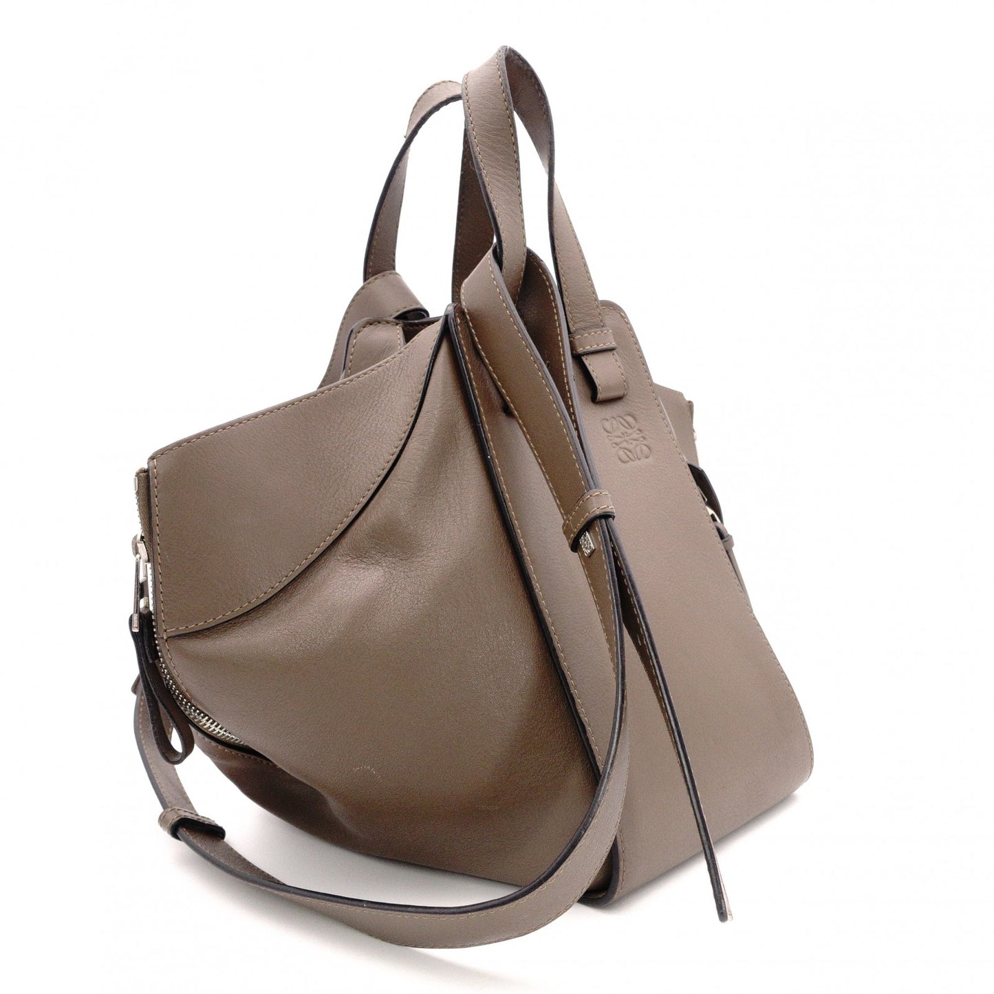 LOEWE Hammock Small Handbag, Leather, Brown, 2-Way Crossbody