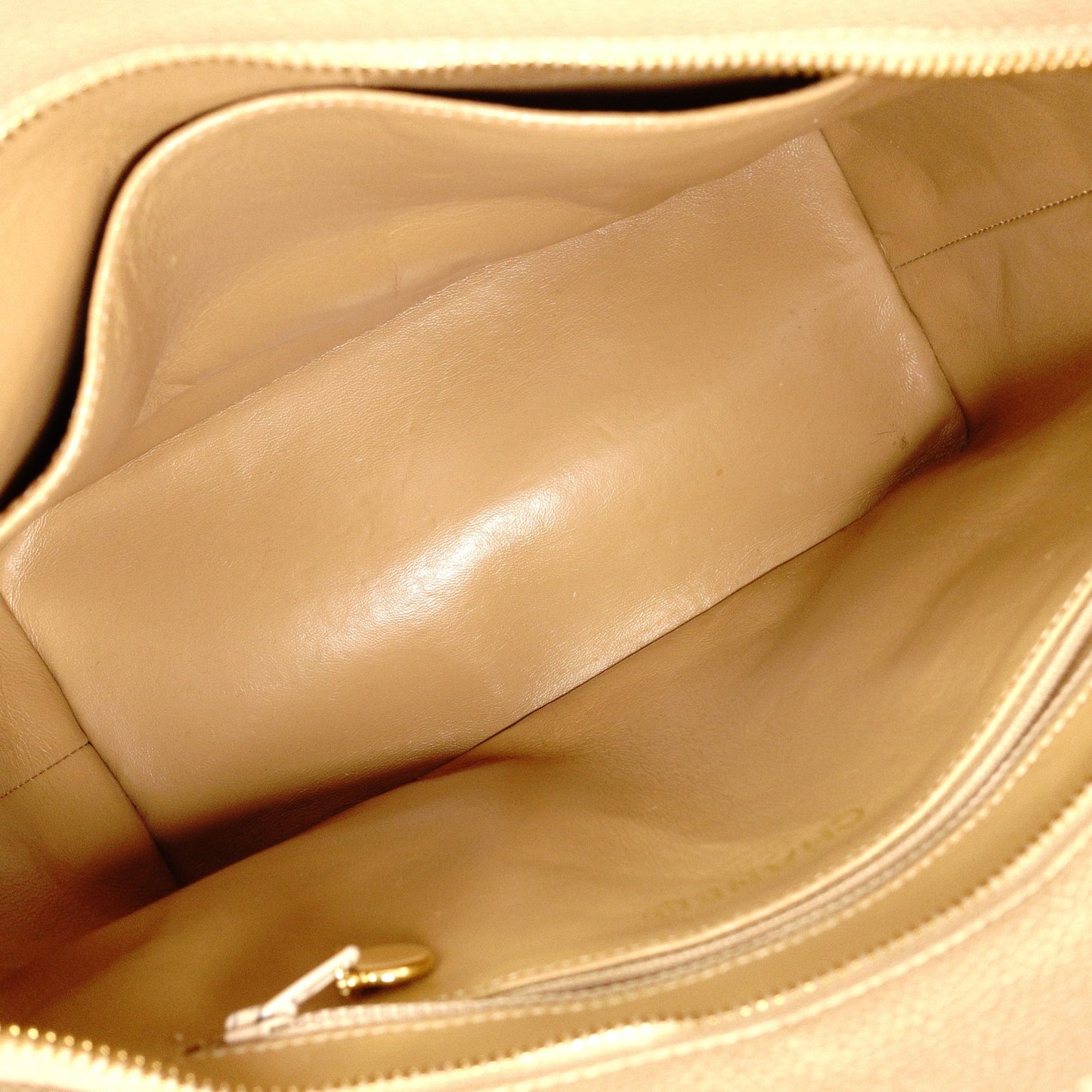 CHANEL Tote, Tote Bag, Leather, Beige, Gold Hardware, Shoulder Strap
