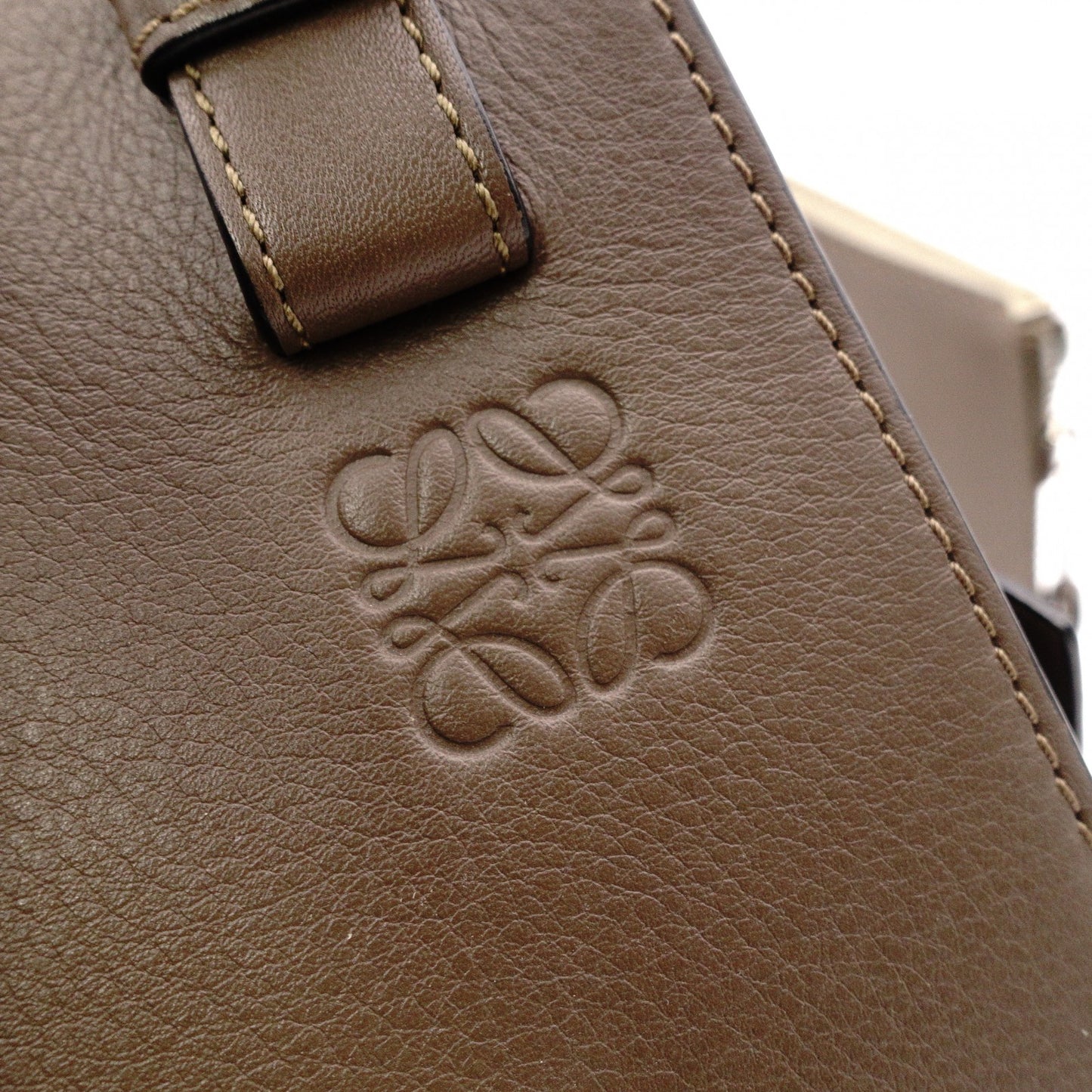 LOEWE Hammock Small Handbag, Leather, Brown, 2-Way Crossbody