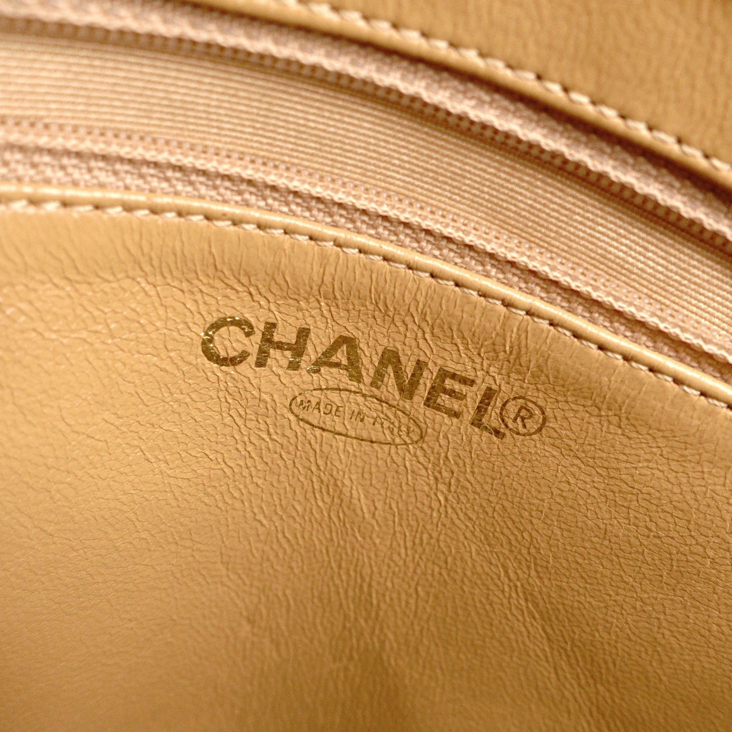 CHANEL Tote, Tote Bag, Leather, Beige, Gold Hardware, Shoulder Strap