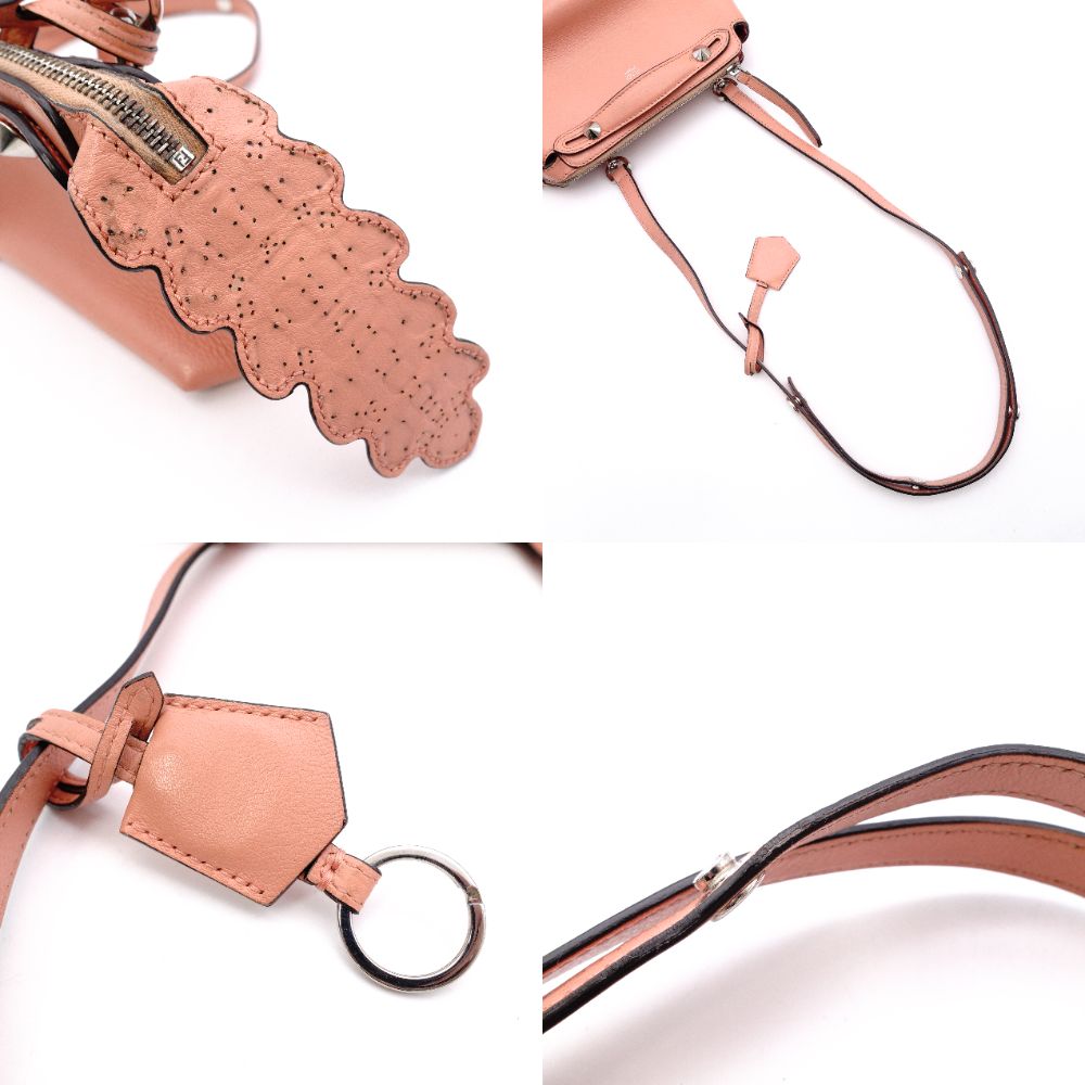 FENDI By the Way Handbag Leather Coral Pink 2-Way