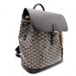 Unused GOYARD Alpane Backpack MM, PVC/Leather, Black, Men's