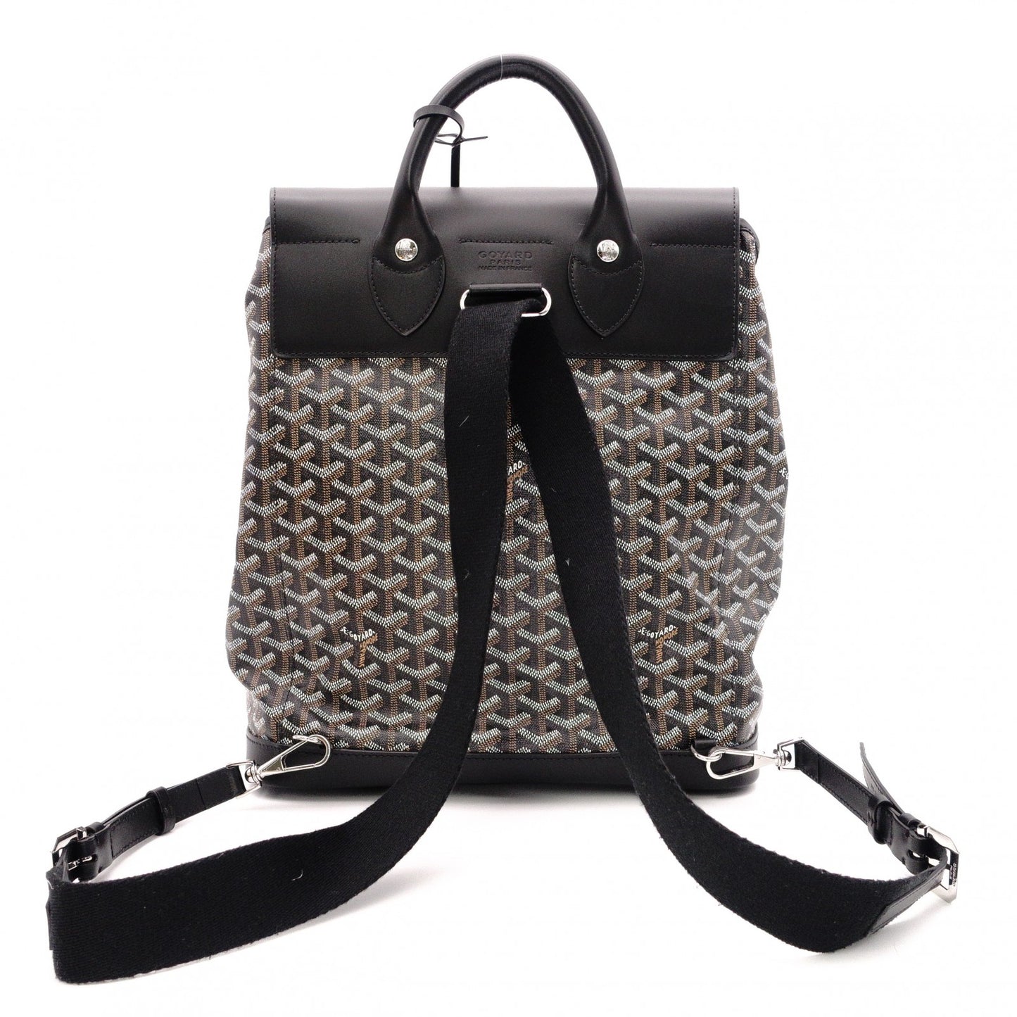 Unused GOYARD Alpane Backpack MM, PVC/Leather, Black, Men's
