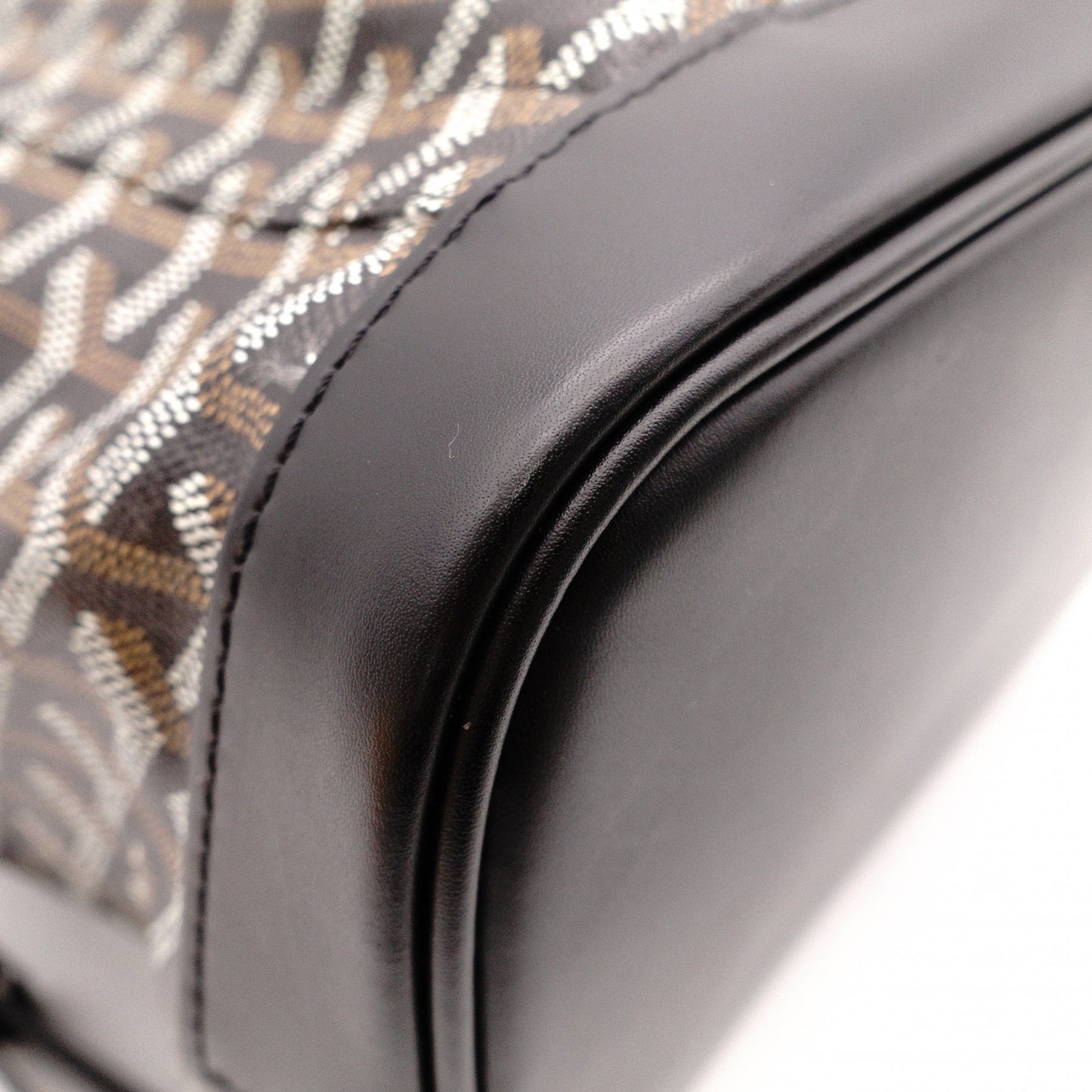 Unused GOYARD Alpane Backpack MM, PVC/Leather, Black, Men's