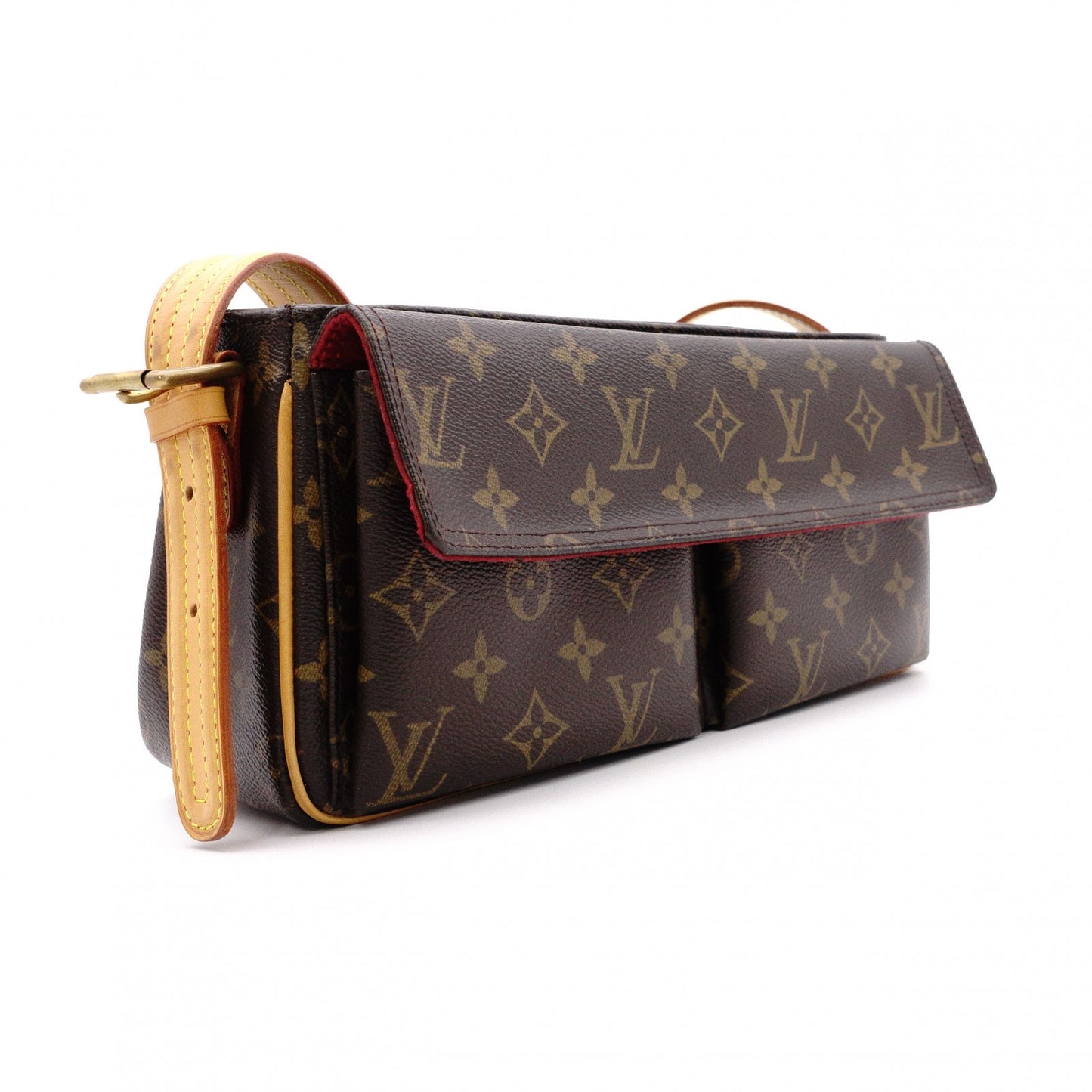 LOUIS VUITTON Vivacité MM Monogram Canvas Shoulder Bag, Leather and PVC, Brown