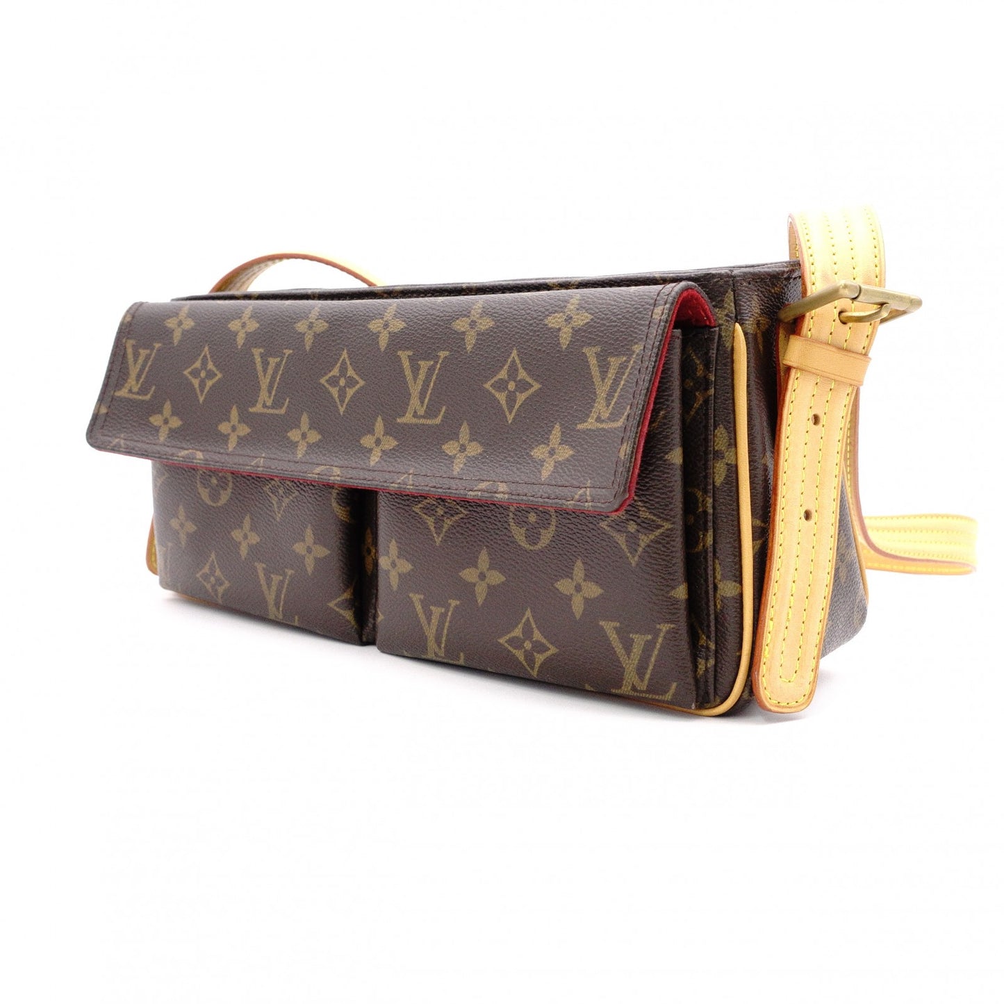 LOUIS VUITTON Vivacité MM Monogram Canvas Shoulder Bag, Leather and PVC, Brown