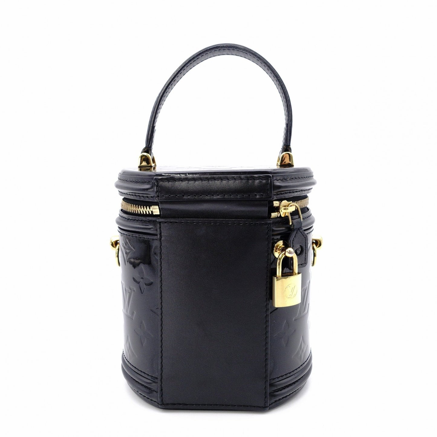LOUIS VUITTON Cannes Vernis Shoulder Bag Patent Leather Black