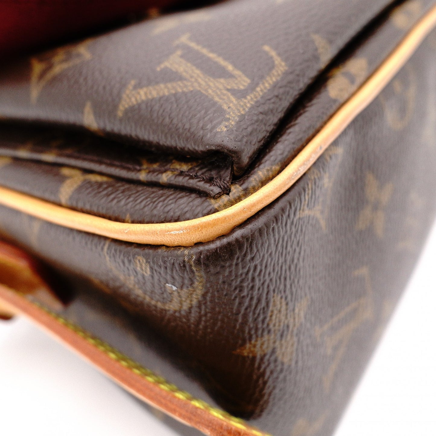 LOUIS VUITTON Vivacité MM Monogram Canvas Shoulder Bag, Leather and PVC, Brown