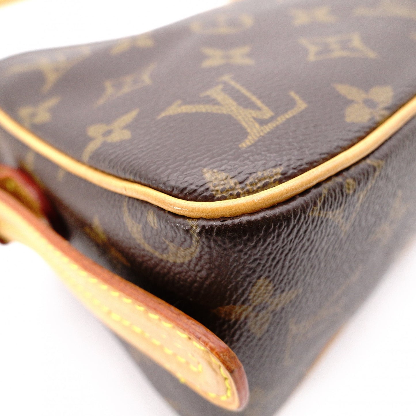 LOUIS VUITTON Vivacité MM Monogram Canvas Shoulder Bag, Leather and PVC, Brown