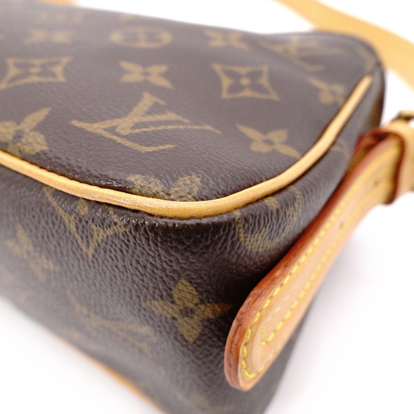 LOUIS VUITTON Vivacité MM Monogram Canvas Shoulder Bag, Leather and PVC, Brown