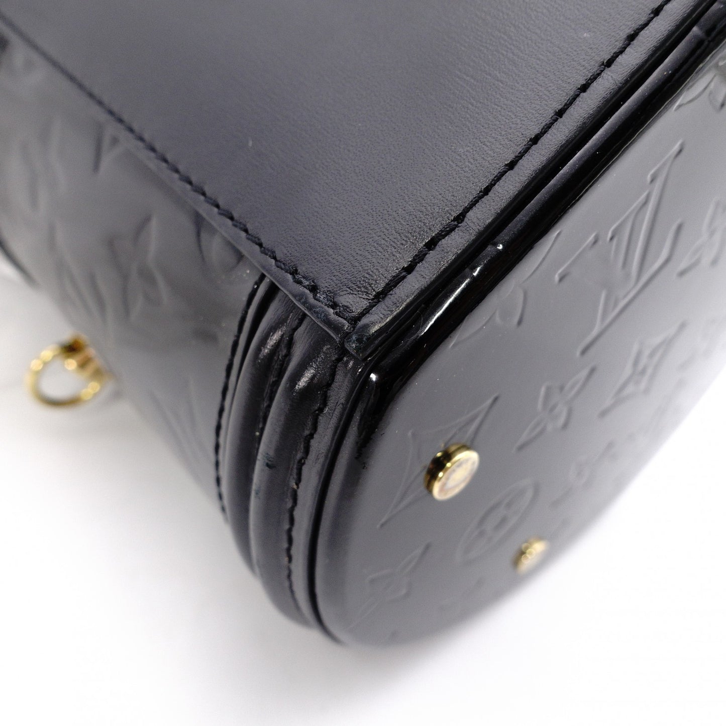 LOUIS VUITTON Cannes Vernis Shoulder Bag Patent Leather Black