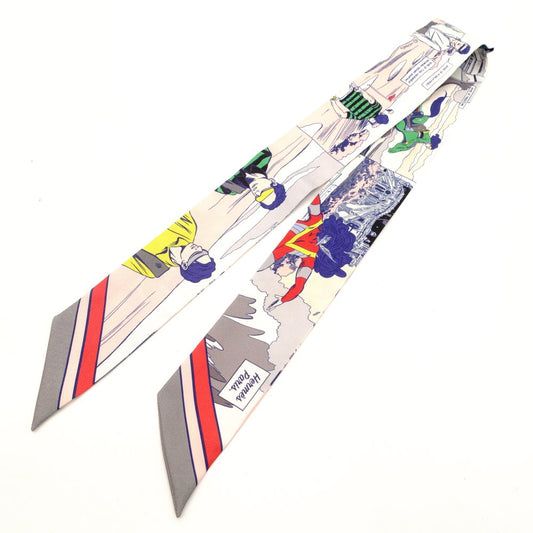 unused Hermès Twilly WOW scarf. 100% silk. Multi-color. American comic print. Comes with box. 7-6-413-1