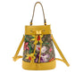 GUCCI GG Supreme Flora Bucket Bag Beige × Yellow PVC Leather 2-Way Crossbody 7-10-670
