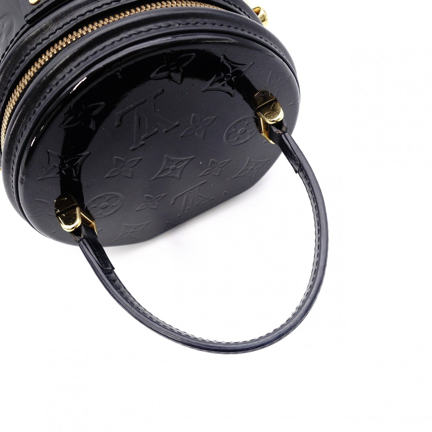 LOUIS VUITTON Cannes Vernis Shoulder Bag Patent Leather Black