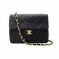 CHANEL Matelassé Shoulder Bag Leather Black Gold Hardware