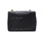 CHANEL Matelassé Shoulder Bag Leather Black Gold Hardware
