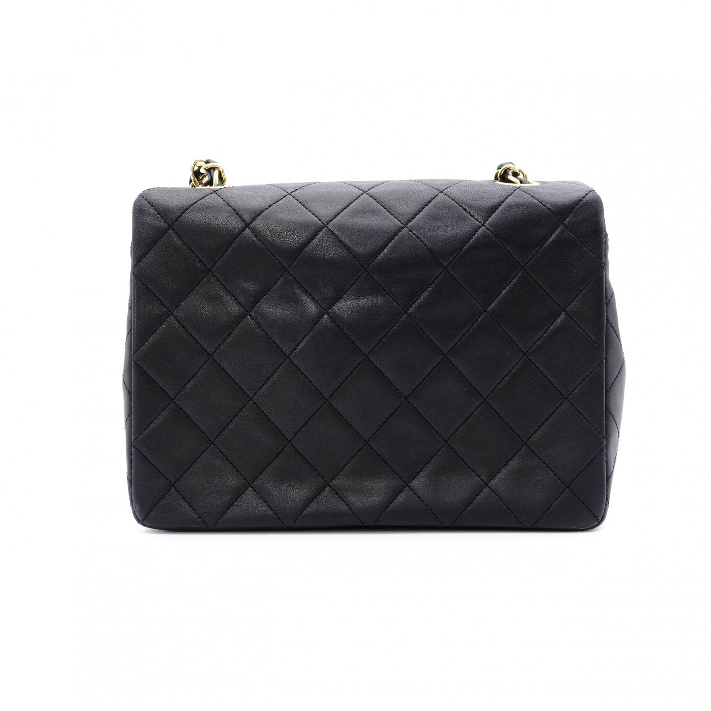 CHANEL Matelassé Shoulder Bag Leather Black Gold Hardware