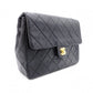 CHANEL Matelassé Shoulder Bag Leather Black Gold Hardware
