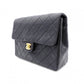 CHANEL Matelassé Shoulder Bag Leather Black Gold Hardware