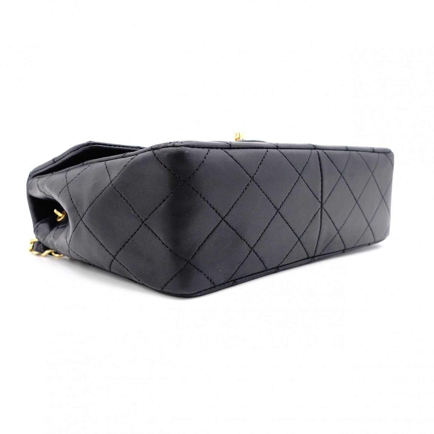 CHANEL Matelassé Shoulder Bag Leather Black Gold Hardware