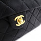 CHANEL Matelassé Shoulder Bag Leather Black Gold Hardware