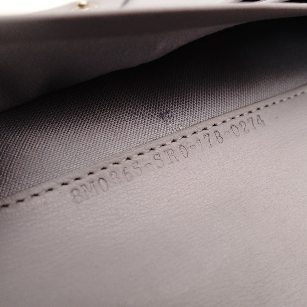 FENDI Lockstud Spike Wallet Chain Shoulder Bag Gray Leather Silver Hardware Wallet 7-9-489