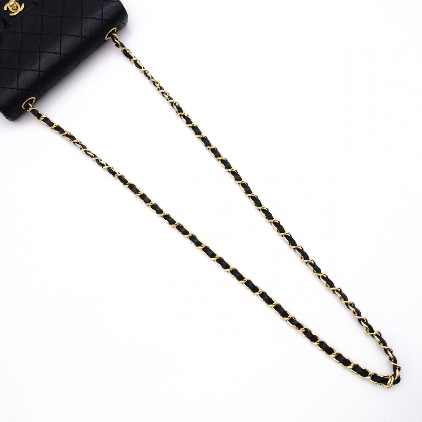 CHANEL Matelassé Shoulder Bag Leather Black Gold Hardware