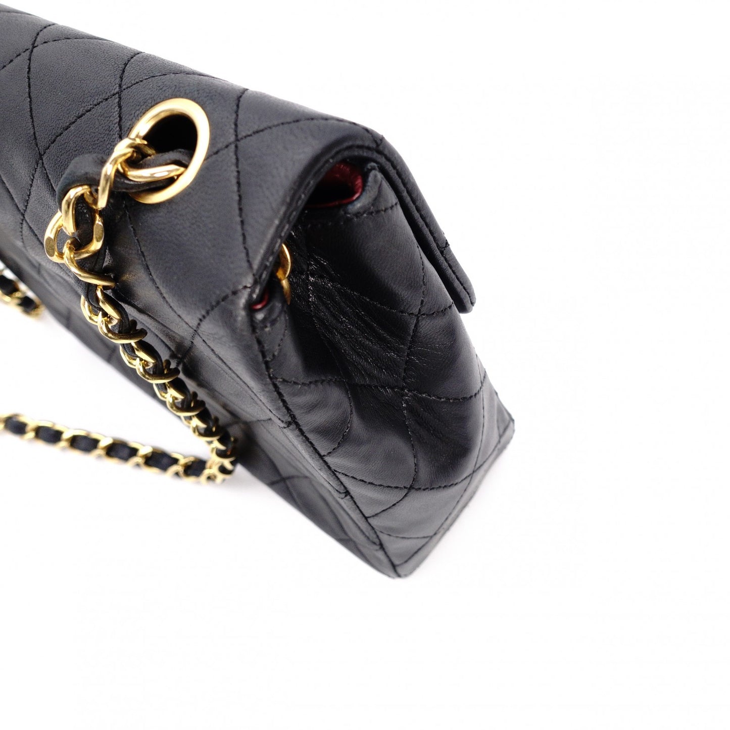 CHANEL Matelassé Shoulder Bag Leather Black Gold Hardware