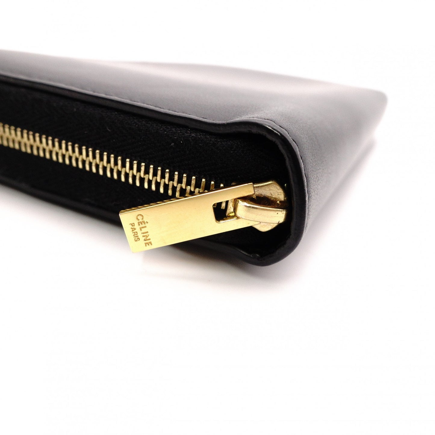 CELINE Alphabet Large Zipped Multifunction Long Wallet, Leather, Black, Gold Hardware