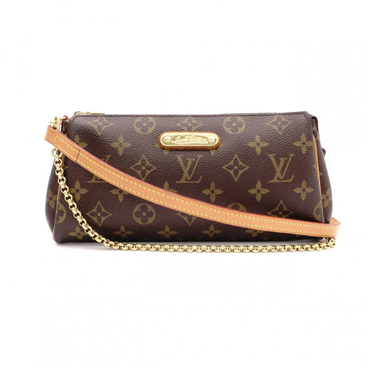 LOUIS VUITTON Eva Monogram Canvas Shoulder Bag, PVC/Leather, Brown, 2-Way