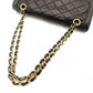 CHANEL Matelassé Double Flap Chain Shoulder Bag Black Lambskin Silver x Gold Hardware 7-9-235