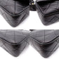 CHANEL Matelassé Fringe Shoulder Bag Black Leather Black Logo