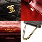 CHANEL Matelassé Double Flap Chain Shoulder Bag Black Lambskin Silver x Gold Hardware 7-9-235