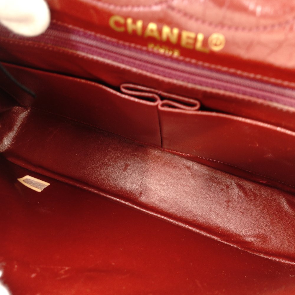 CHANEL Matelassé Double Flap Chain Shoulder Bag Black Lambskin Silver x Gold Hardware 7-9-235