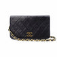 CHANEL Matelassé Shoulder Bag Leather Black Gold Hardware