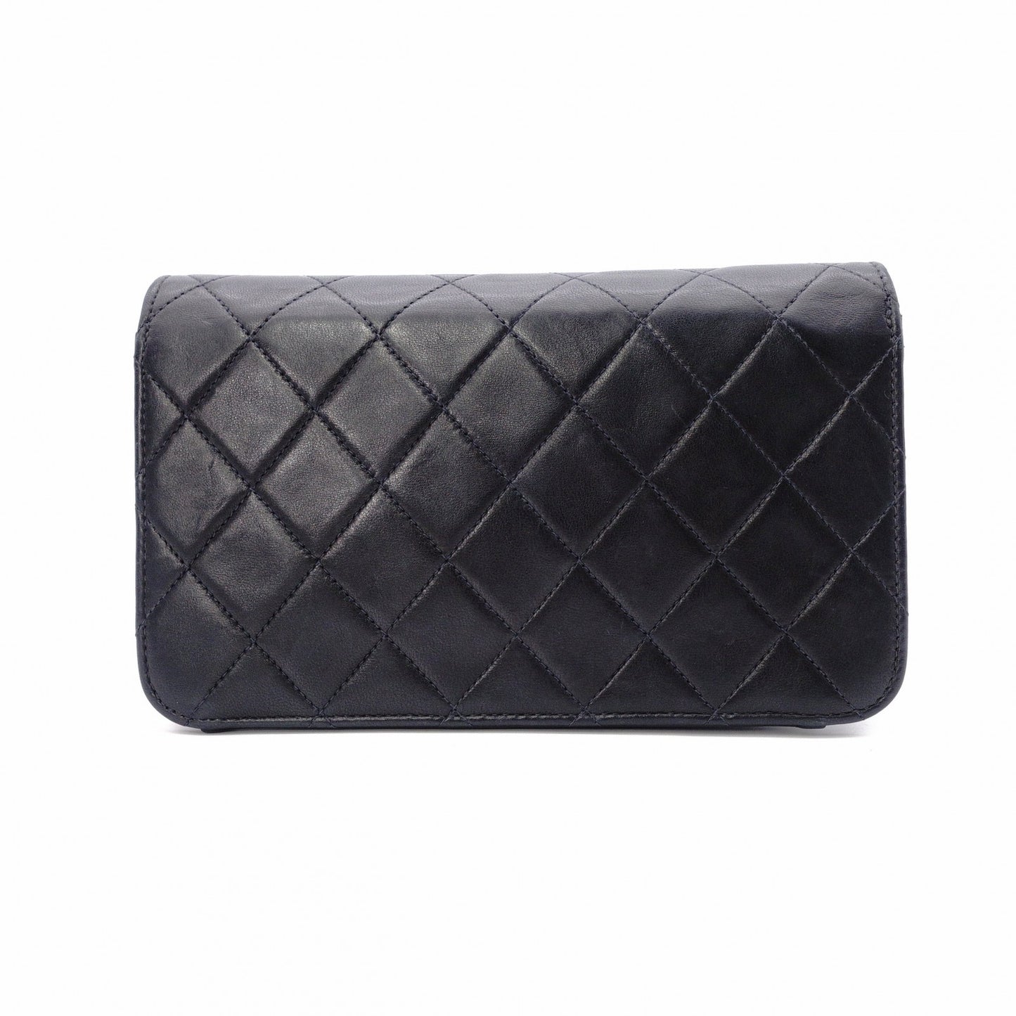 CHANEL Matelassé Shoulder Bag Leather Black Gold Hardware
