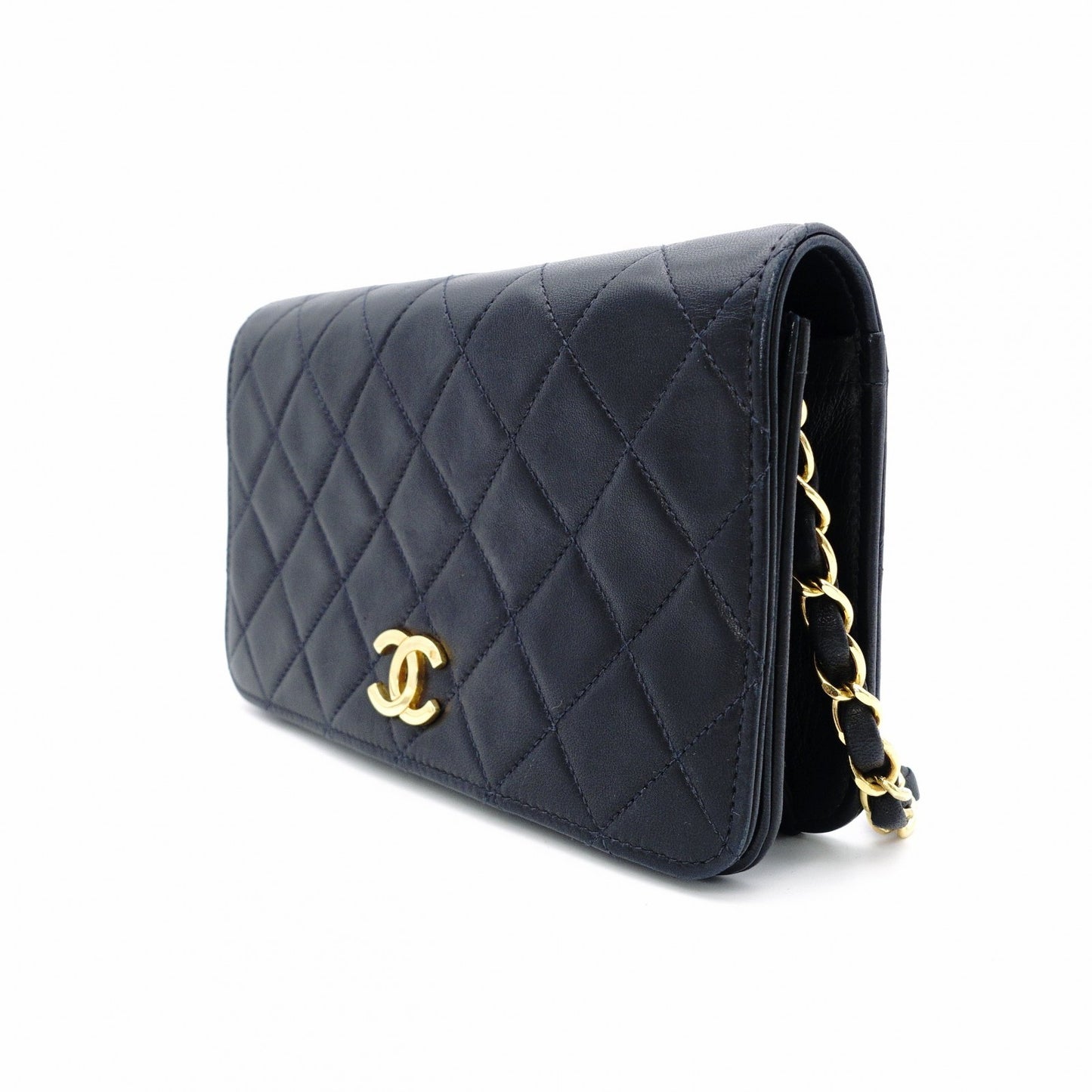 CHANEL Matelassé Shoulder Bag Leather Black Gold Hardware
